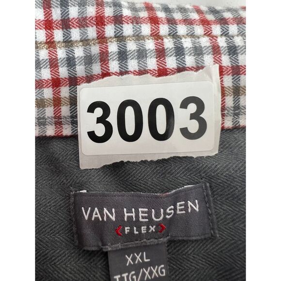 Van Heusen Men's Long Sleeve Lightweight Flannel Shirt Gray Green Tan Size XXL - Picture 9 of 9